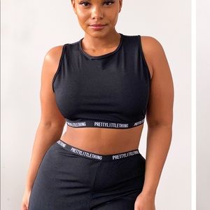 PLT Black crop top and Leggings